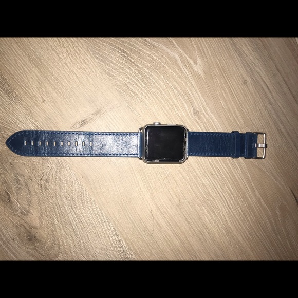 ✨Genuine Blue Leather Apple Watch Band 42MM✨ - Picture 5 of 8